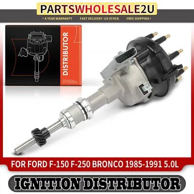 Distribuidor de encendido 1 pieza con tapa y rotor para Ford F-150 F-250 Bronco 1985-1991 Foto 1 de 4