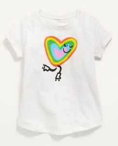 Old Navy Toddler Size 18-24 Months ~ Rainbow Heart ~ Short Sleeve Tee T-Shirt - Picture 1 of 3