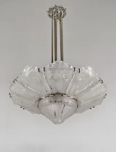 French art deco chandelier by Marius SABINO , 1925-1935 France - Picture 1 of 12