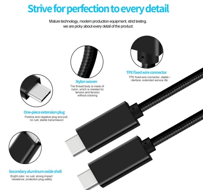 USB C 3.1 Cable Gen2 Type C Cable Fast Charging 4K 10GB/S 100W for macbook 3.3ft - Image 1 of 3