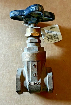 Nibco 1" Brass Gate Valve T-113 125 SWP 200 CWP Threaded USA made - Image 1 of 4
