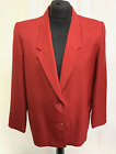 Red Blazer Jacket Vintage Single Breasted Long Sleeve Women's Uk18 L850