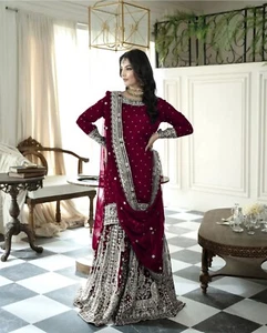 Partywear Anarkali Kurta Flared Gown Bollywood Readymade Long Designer wedding 1 - Picture 1 of 1