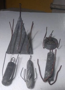 Large lead sinker Spider weights w prong. salt water fishin/shark 3.5lbs total - Picture 1 of 1