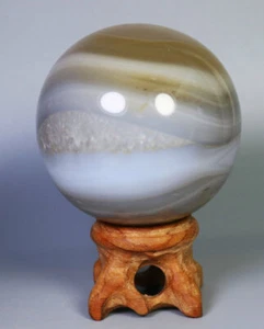220g Natural Amazing Moss Agate Crystal Gemstone Reiki Ball Healing + Stand - Picture 1 of 12
