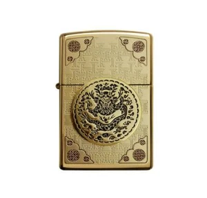 Zippo Lighter The King Gold Windproof Genuine Free Shipping 6 Flints New in Box - Picture 1 of 6