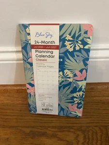 Planificador Calendario Cielo Azul 2025-2027 Bolsillo Mensual 2 Años Académico Verde Floral - Imagen 1 de 3