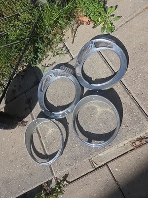 79-87 捷豹 XJ6 原始设备制造商车头灯镀铬边框全套 4 — 第 1/4 张图片