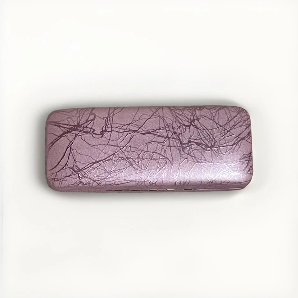 Estuche rígido protector con abrazadera con bisagras rosa para gafas Foto 1 de 4