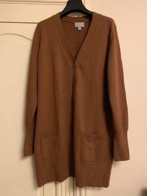 ladies Cashmere  Pure Collection 3/4 cardigan in tan size UK14 with pockets - Image 1 of 4
