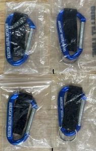 Lot Of 4 New 3” American Water Heaters Carabiner Keychain W/Graphics Blue - Picture 1 of 12