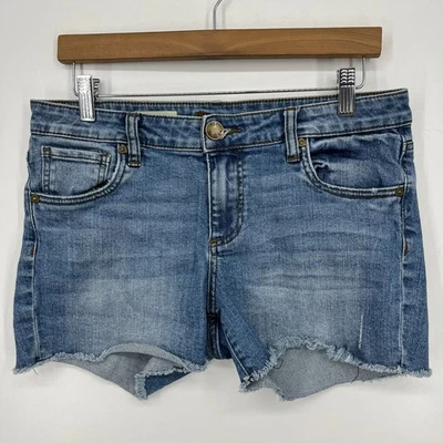 Kut From The Kloth Denim Shorts Women's Size 8 Blue Gidget Frey Cutoff - Image 1 of 4