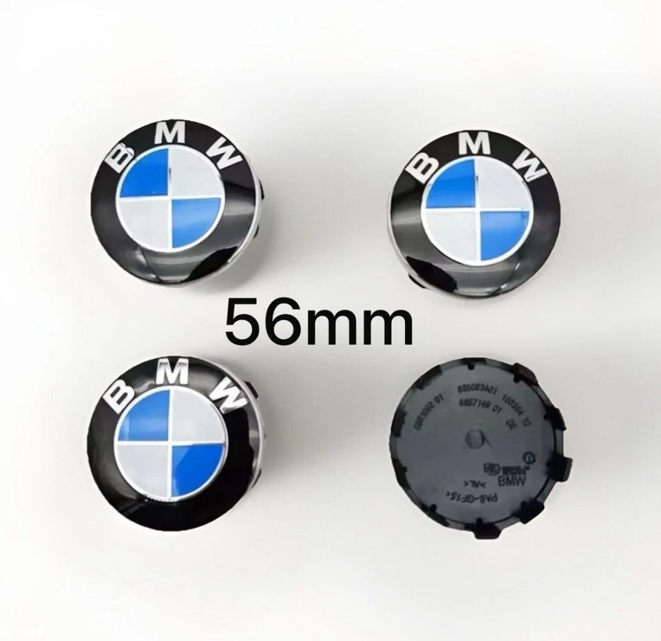 4 Stück 56mm For BMW Nabendeckel Blau/Weiß | Felgendeckel Radkappe Nabenkappe ！ - Bild 1 von 1