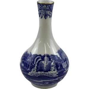 Spode Blue and White Porcelain Bud Vase Fine Bone China England 12 cm - Picture 1 of 8
