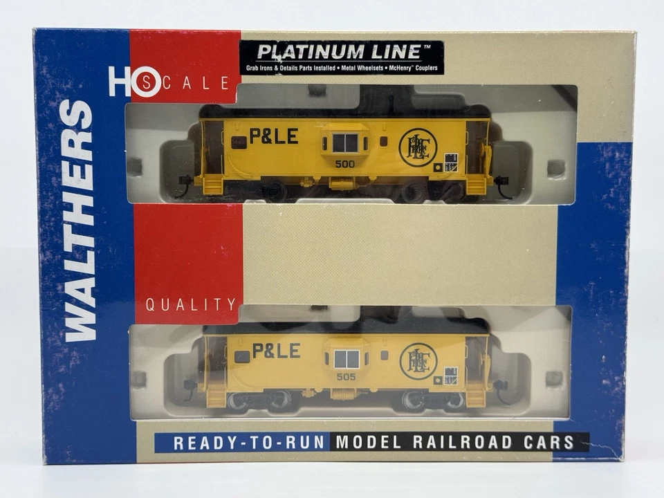 HO Walthers 932-27631 Pittsburgh & Lake Erie Bay Window Caboose (2-Pack) P&LE - Image 1 of 4