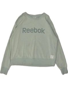 REEBOK Womens Graphic Sweatshirt Jumper UK 18 XL Green AK09 - Picture 1 of 3