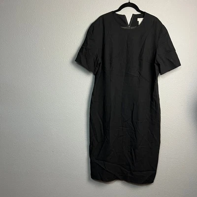 Vestido Vaina Talbots Negro Manga Corta Cremallera Cuello Gótico Talla 16 Elegante Iglesia Foto 1 de 4