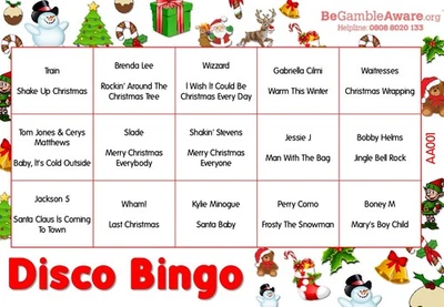 Fun Music Game Disco Bingo - Christmas Theme 25 Tickets - Image 1 of 3