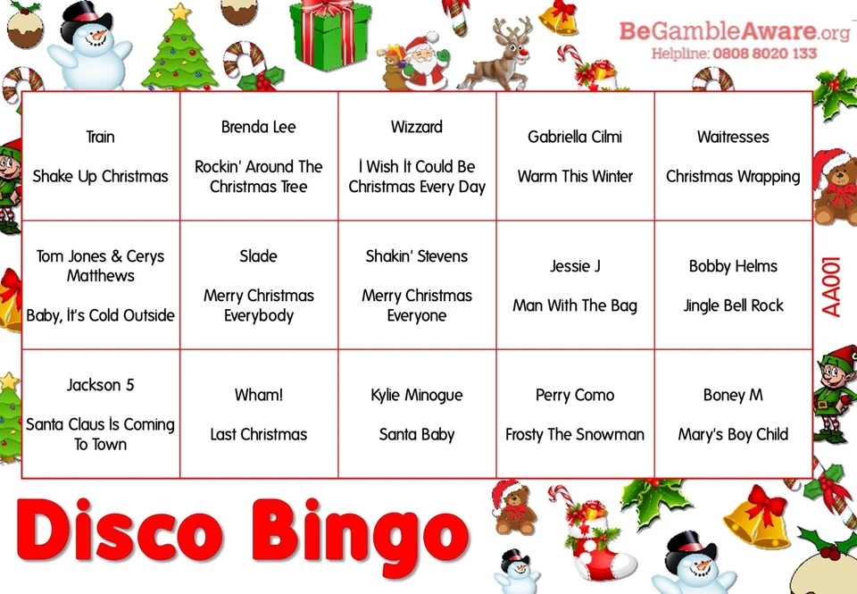 Fun Music Game Disco Bingo - Christmas Theme 25 Tickets - Image 1 of 3