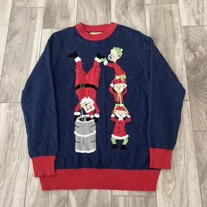 Tipsy Elves Ugly Christmas Sweater Mens Sz XXL Santa Clause Chimney Acrylic - Picture 1 of 9