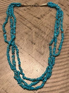 21,75" Southwestern Sterling 3 Strang Türkis Halskette 092225dCIZBE - Bild 1 von 3