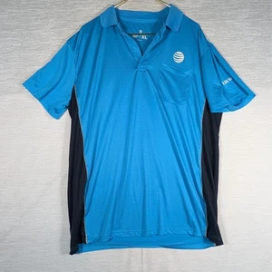 ATT Employee Polo Shirt Mens Extra Large Blue Short Sleeve Dry Fit Shirt IBEW - Picture 1 of 6