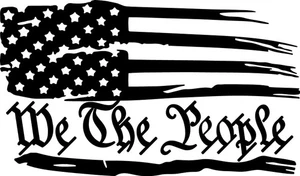 Calcomanía Bandera Desgastada Vinilo Grande WE THE PEOPLE Capucha Gráfico Cuerpo Bandera Americana - Imagen 1 de 6