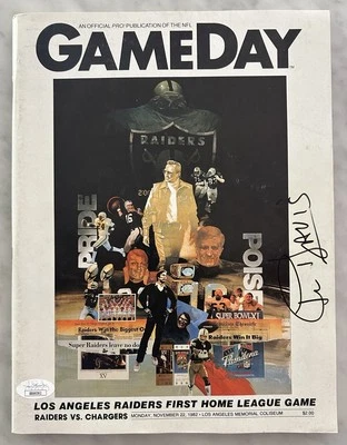 AL DAVIS AUTOGRAPH SIGNED FIRST GAME IN LOS ANGELES PROGRAM RAIDERS HOF JSA - Image 1 of 4