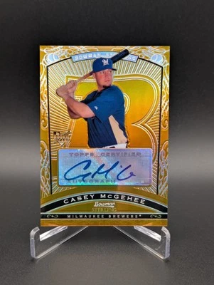 2009 Bowman Sterling - Casey McGehee #BS-CM Gold Refractor /50 RC Auto Brewers - Image 1 of 2