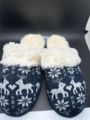 Wayland Square Women’s Furry Fair Isle Slippers Size Medium (9-10) NWT - Image 1 of 3