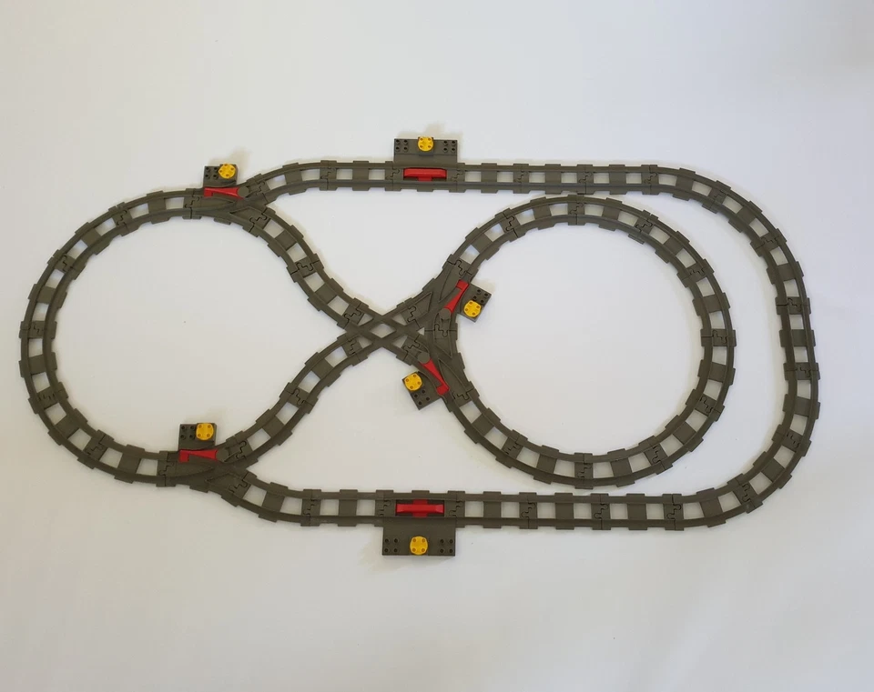 Lego® Duplo TRAIN Tracks DARK-GREY Track Straight Curved Straight Switch Points  - Image 1 of 1