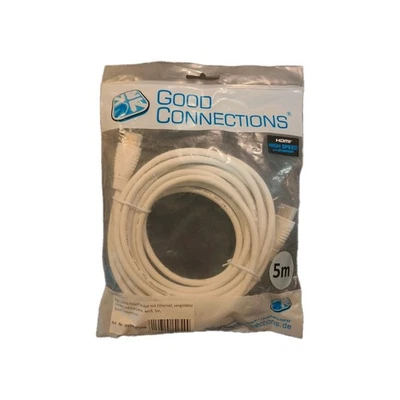 HDMI-Kabel In Weiss mit Ethernet 5 m weiß Good Connections HDMI HIGH SPEED  - Bild 1 von 2