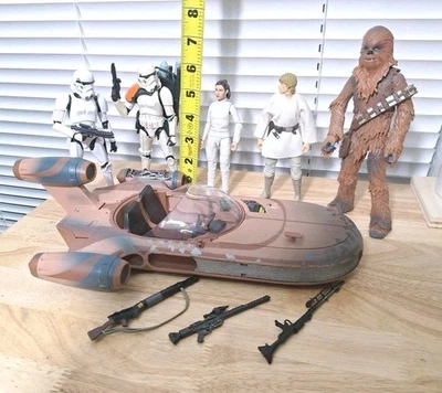 Star Wars Black Series Luke Leia X-34 Landspeeder Vehículo SandTrooper Lote Foto 1 de 4