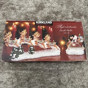 Kirkland Signature Santa Sleigh Reindeer 2 Piece Christmas Candle Holder - Picture 1 of 12