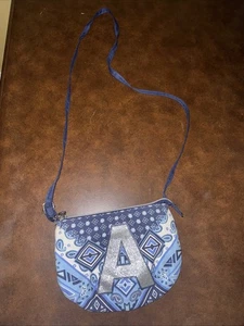 Bolso Justice Girls Pequeño Azul Plateado Letra Inicial Nombre “A” - Imagen 1 de 2