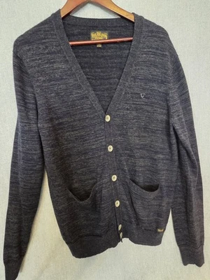 Cárdigan suéter de lana True Religion para hombre XL con botones Preppy carbón Academia Foto 1 de 4