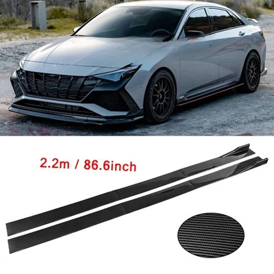 Carbon Fiber 86.6inch Side Skirt Extensions Rocker Panel For Hyundai Elantra Foto 1 de 4