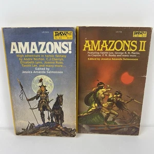 Amazons! 1 & 2 Edited by Jessica A. Salmonson DAW PB Books #364/485 1st Prints - Foto 1 di 14