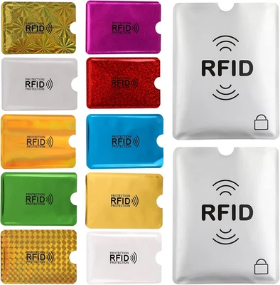 28 RFID Blocking Sleeves (24 Credit Card Protector Holders in 12 Colors & 4 Pass - Image 1 of 4