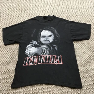 Vintage Y2k Shirt Mens Large Black Chucky Horror Movie Graphic Tee T-Shirt - Picture 1 of 8