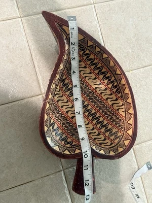 Винтажный деревянный резной лист дизайн края пирог/торт сервер/ложка отдых - Изображение 1 из 4