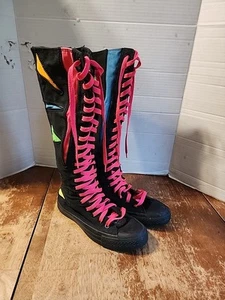 Vintage Knee High Converse Rare Womens Size 6 Multicolor Zippers 2006 EUC Y2K - Picture 1 of 9