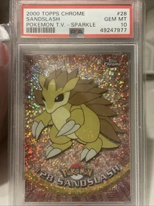 2000 Topps Chrome Pokemon Sandslash #28 Sparkle Mint PSA 10/Pop 17 - Picture 1 of 5