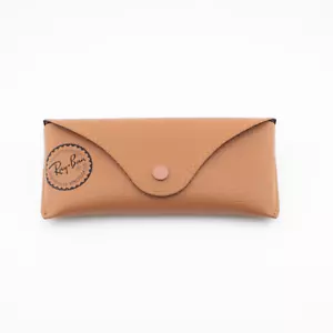 Ray-Ban Glasses Small Leather Rectangular Brown Semi-hard Case - Picture 1 of 2