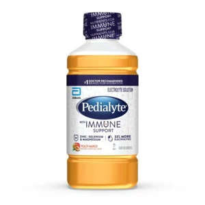 Pedialyte Immune Support Electrolyte Hydration Drink, Peach Mango 33.8 fl oz, 1L - Picture 1 of 11