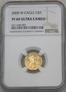 2000-W $5 Gold Eagle 1/10 oz. NGC PF69 Ultra Cameo Just Graded New Holder #J651 - Picture 1 of 4