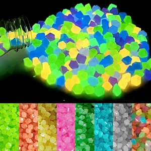 200 pz/borsa ciottoli luminosi giardino scuro rocce incandescenti acquario per pesci decorazione pietra luminosa - Foto 1 di 12