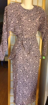 Contempo Casuals Sz 7/8 Vtg  Dress Swing Bodycon Open Back 80s 90s Maxi - Image 1 of 4