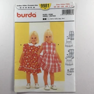 Burda 9981 Bodice Retro Dress Collar Pants Shorts Girl Child New Uncut Pattern - Picture 1 of 12