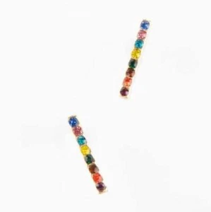 Plunder Design Ohrringe "moe"! Regenbogen Edelsteine in Goldbarren gefasst. - Bild 1 von 2